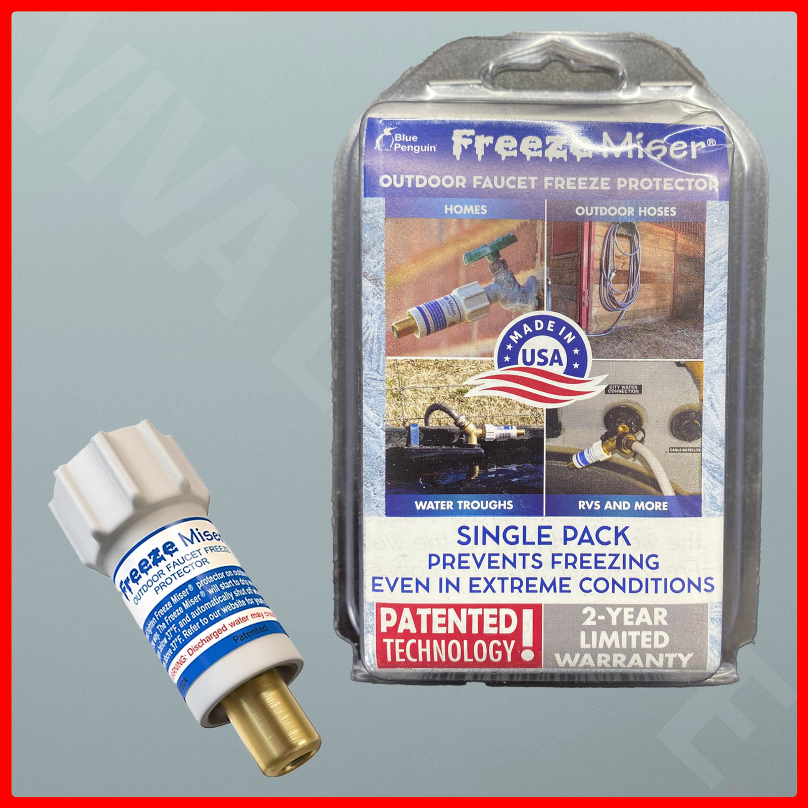 Freeze Miser Outdoor Faucet Freeze Protection Extreme Conditions BRAND NEW