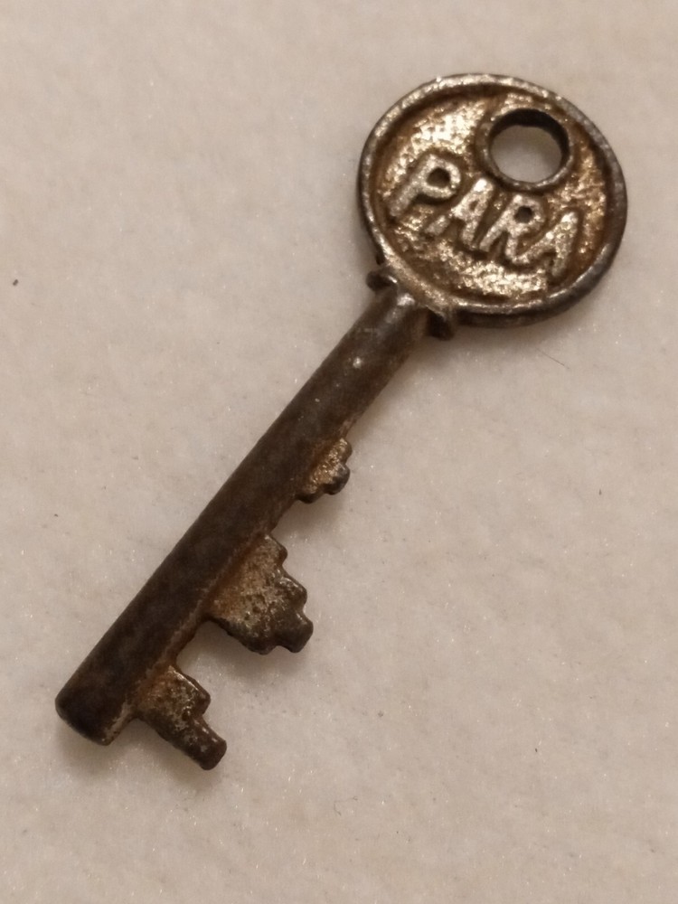 Antique PARA Solid Barrel Padlock SKELETON Key Approx 2-1/16"