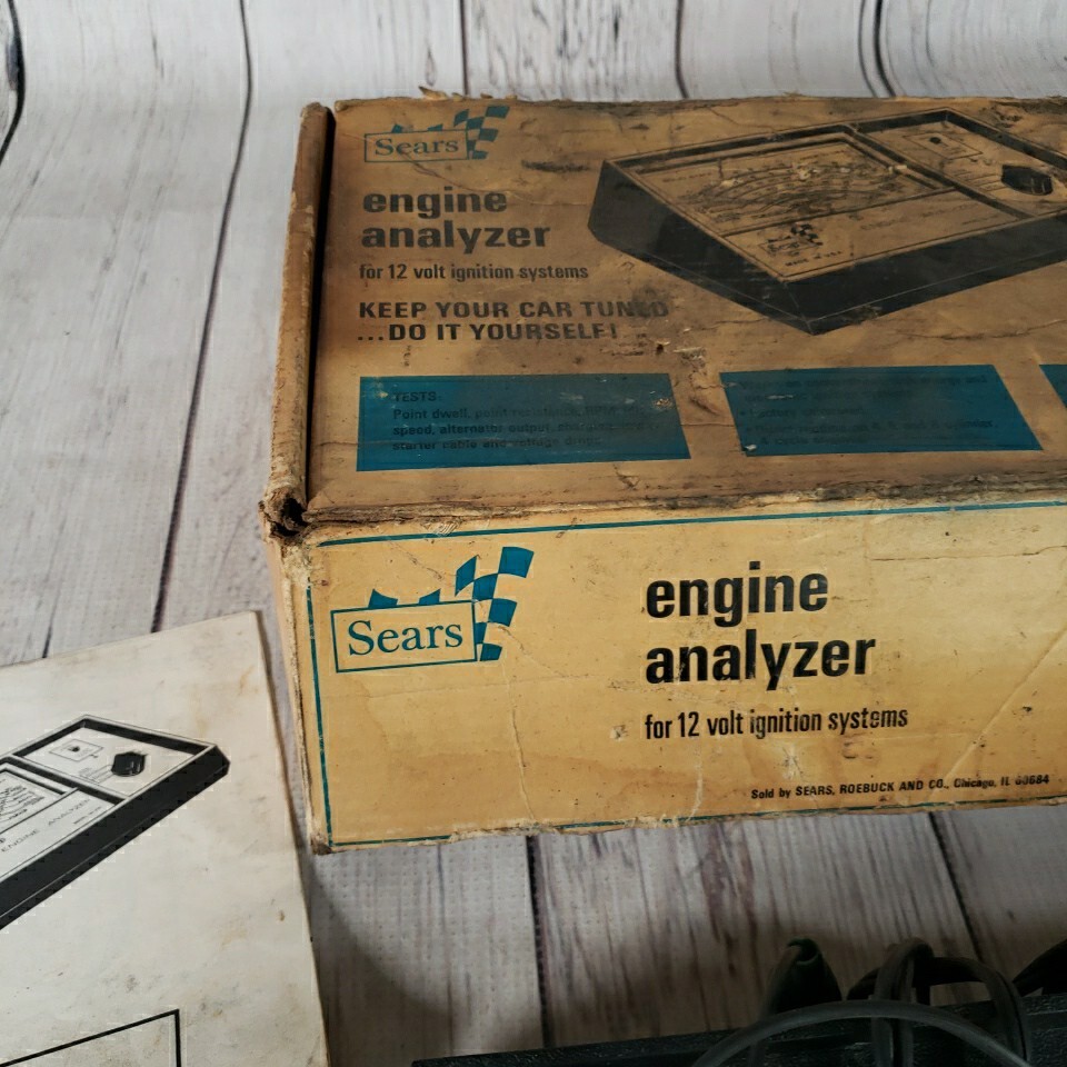 Vintage SEARS ENGINE ANALYZER Model 161-2161 Original Box 12V Ignition Systems