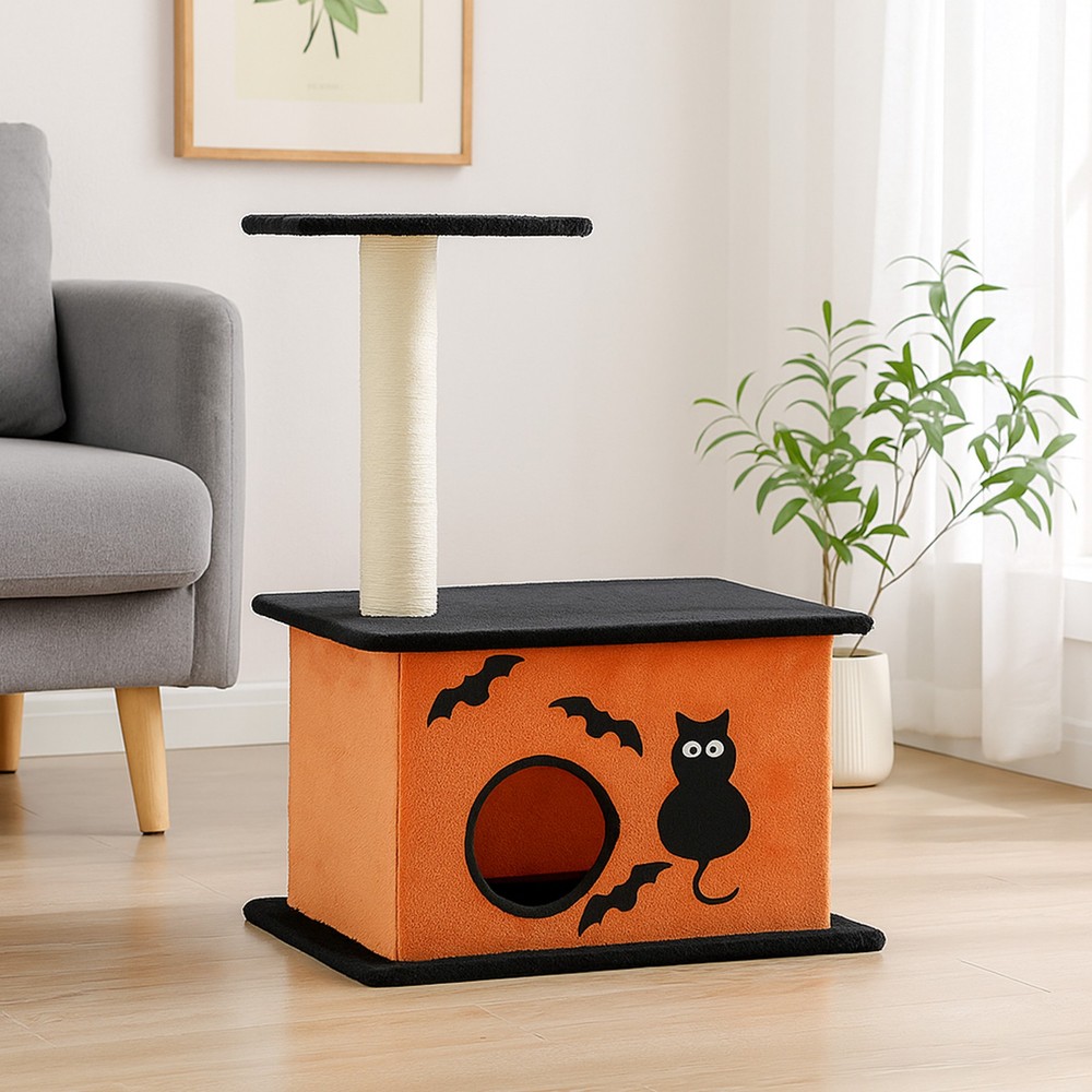 33" Cat Tree with Spacious Cat Condo, Large Platform, Sisal Scratching Post