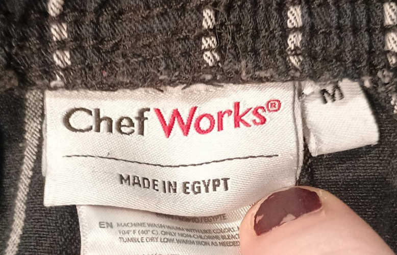 Chef Works Men's Designer Baggy Chef Pants - Black Chalk Stripe - Size M