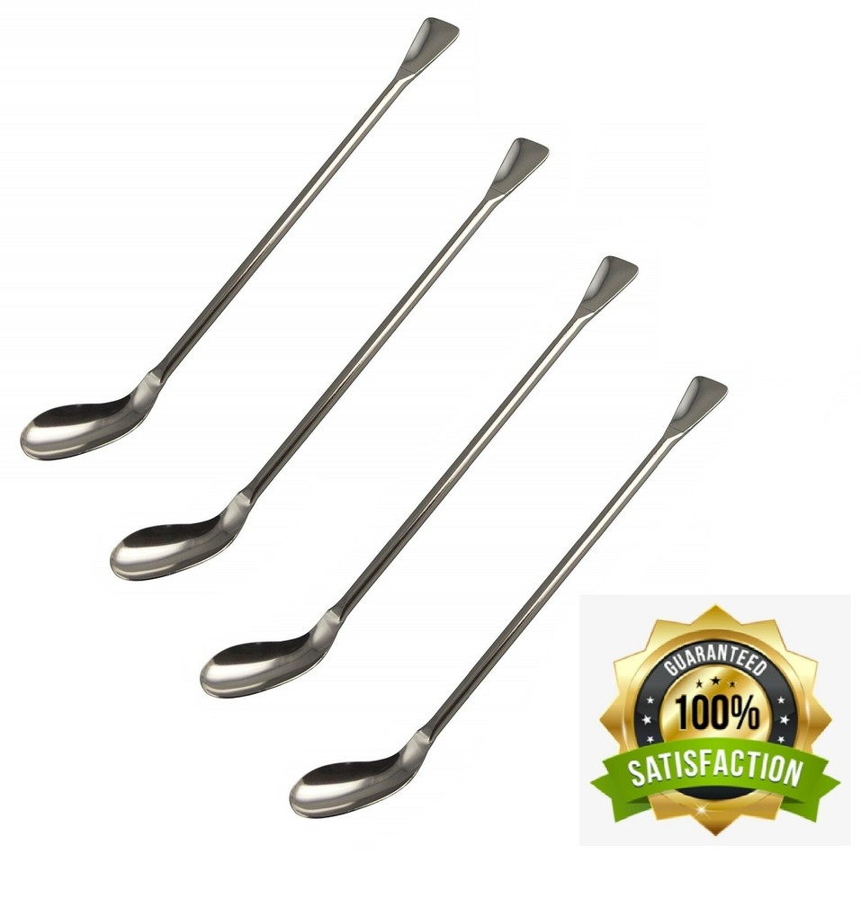 Stainless Steel Lab Spatula Spoon with Flat Ends Perfect for Sampling Stirring