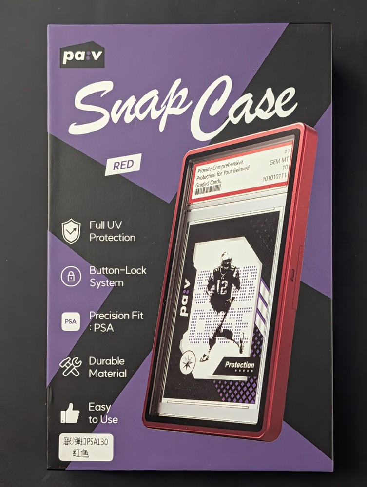 Pav Snap Case for PSA Graded Cards Guard for Slabs 1 EA - Red