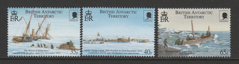 British Antarctic Territory 2000 Shackleton set SG 312-314 Mnh.