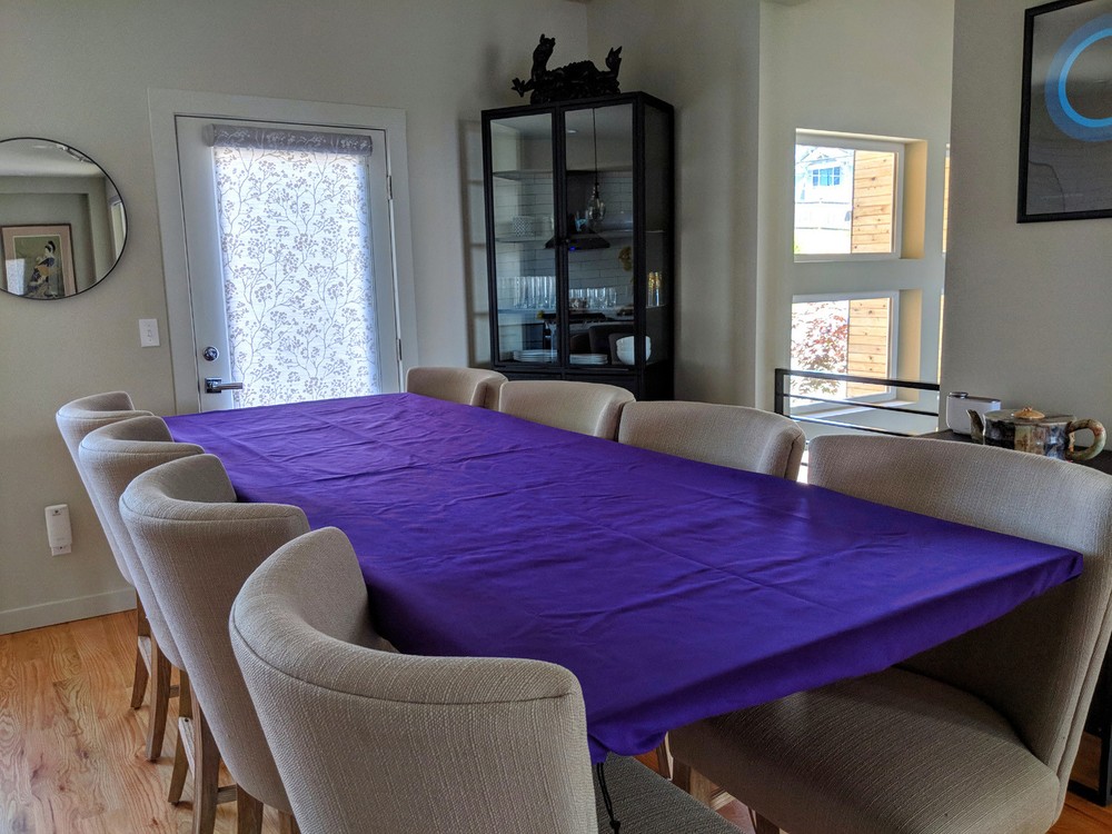 Felt poker table cover - for round table with leaf insert / oval table FS