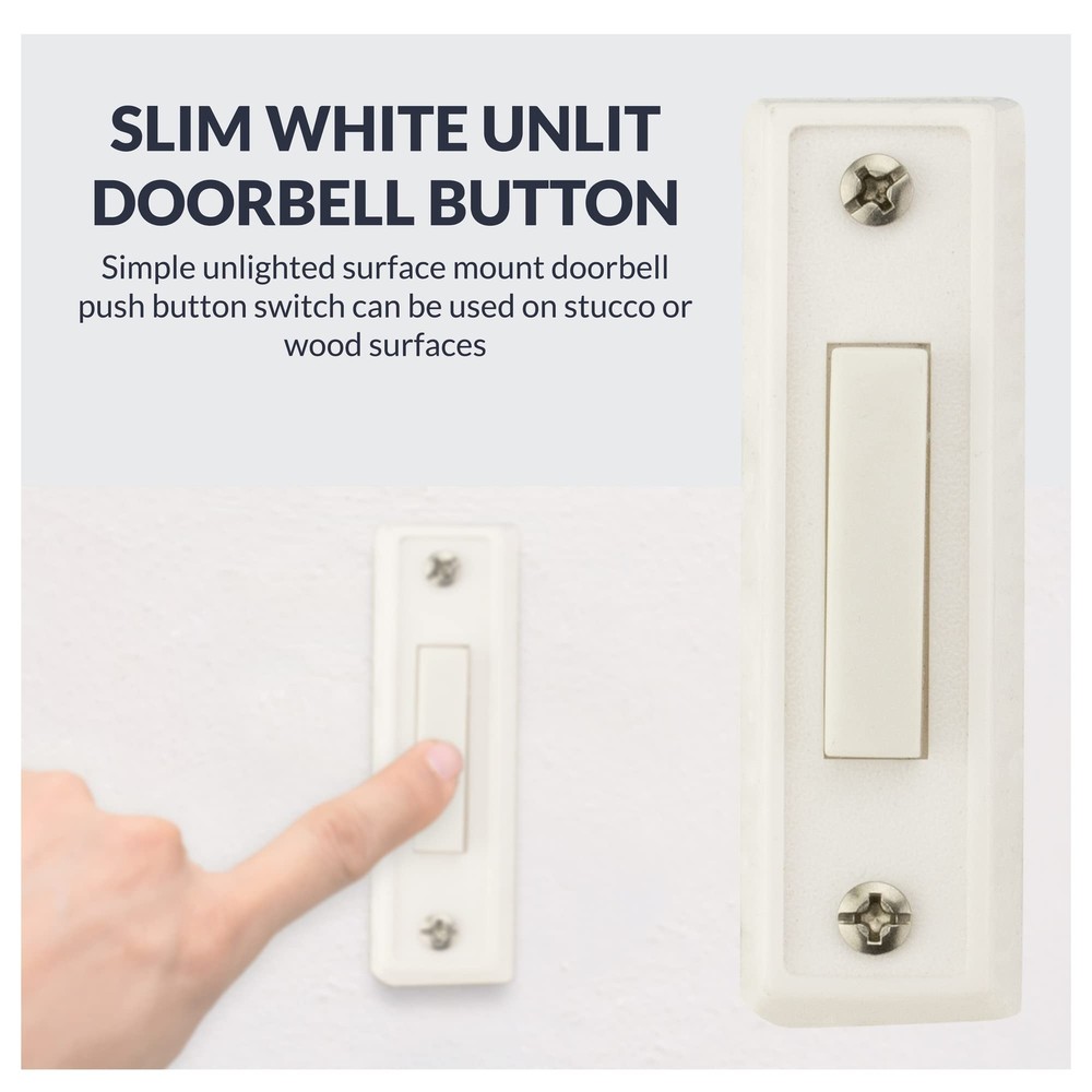 Bt1w Unlighted Doorbell Button 1pack White