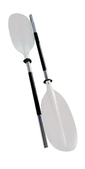 Oceansouth Aluminum Kayak Paddle White Asymmetric Detachable Lightweight Canoe