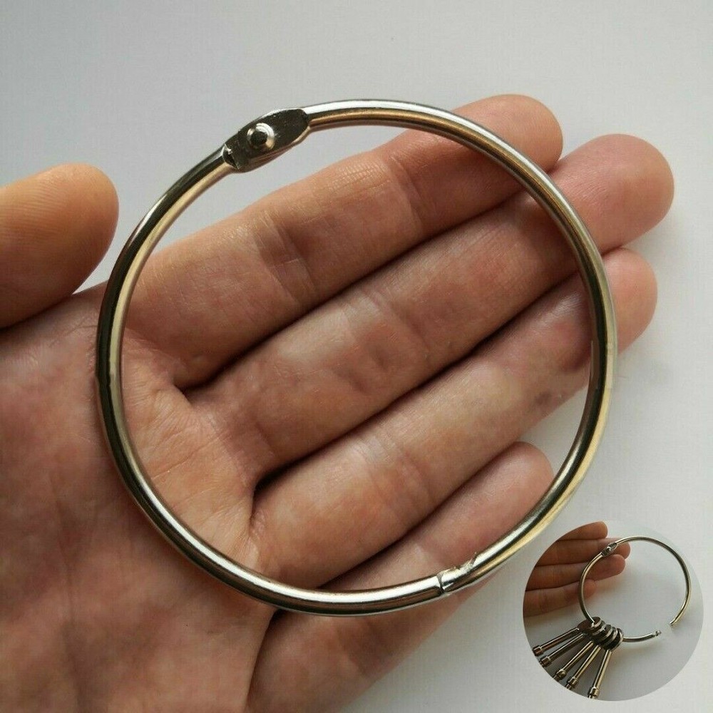 Extra Large Hinged Keyring Keyfob Split Ring Key Ring Jailers Fob 76mm Diameter