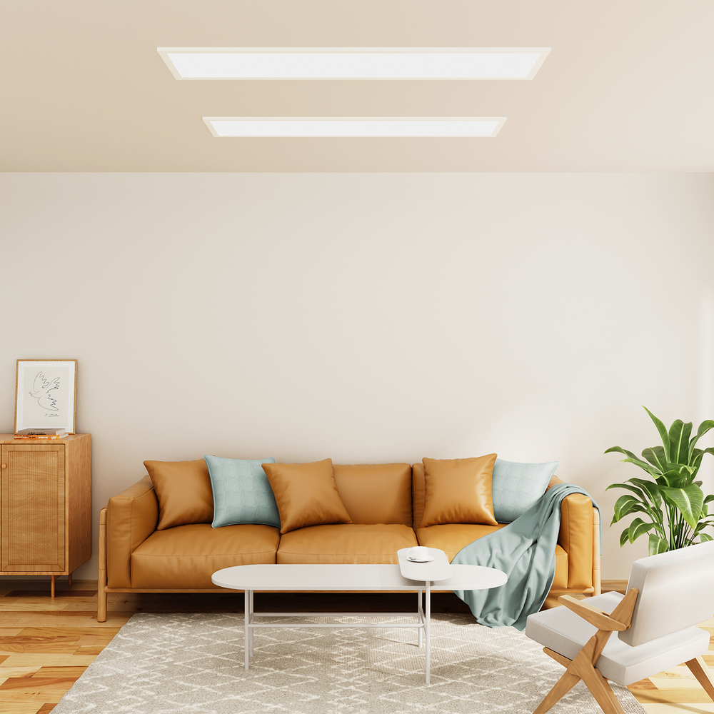 2Pcs 1x4 LED Dimmable Flat Panel Light 4000LM 5000K Drop Ceiling Troffer Fixture