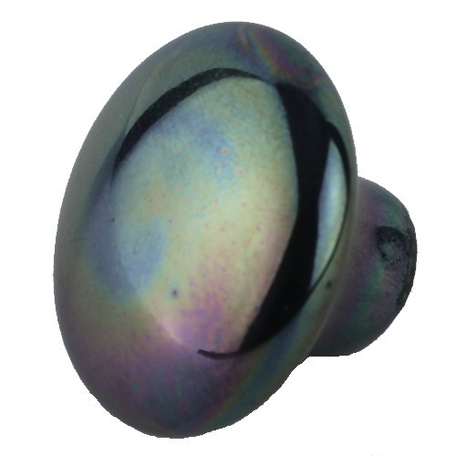 (12 Pack) 1-1/2" Ceramic Knob Black Iridescent