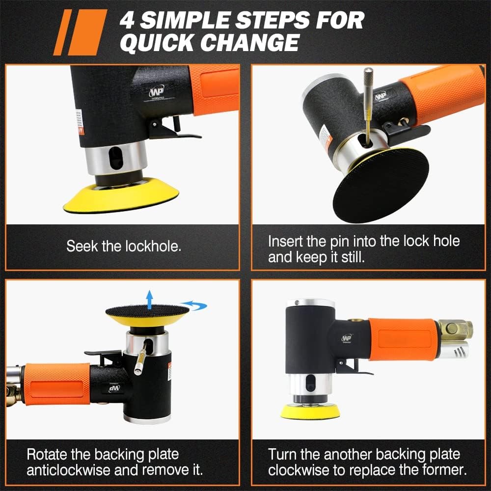 Mini Air S ander, Random Orbital Sander, Pneumatic Sander for Auto...