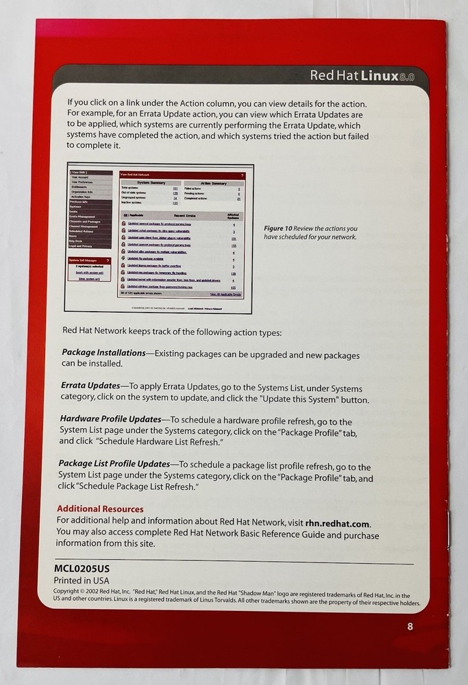 Red Hat Linux 8.0 Manual Set 6 pc Vintage OS Installation Reference Guides 2002