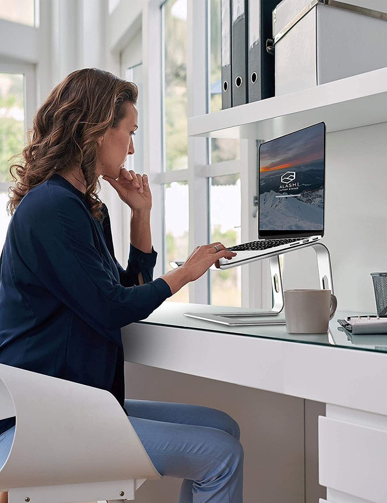 Laptop Stand, Aluminum Computer Riser, Ergonomic Laptops Elevator for Desk, Meta