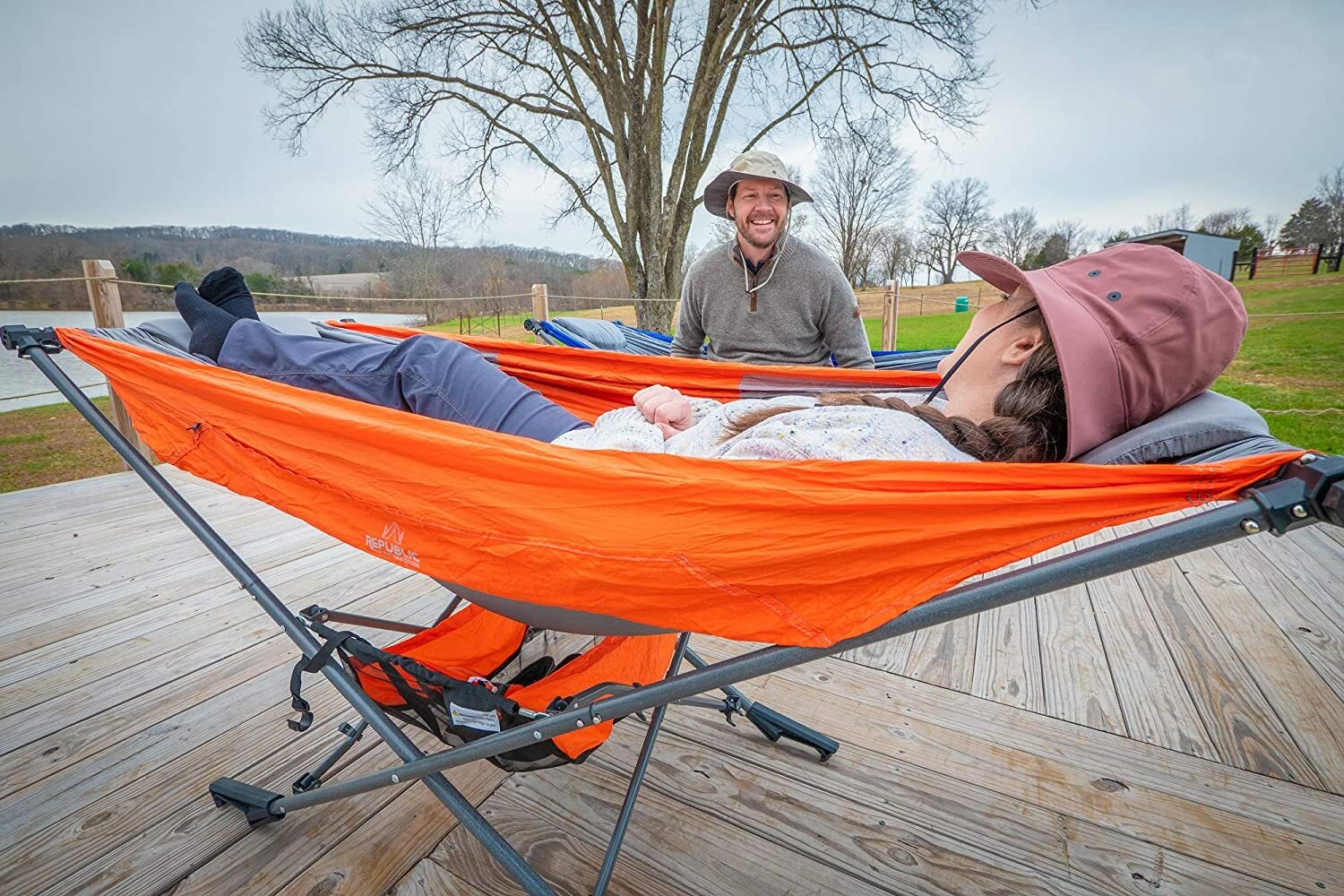 Outdoor Camping Hammock With Stand Portable Folding Hammock For Beach Camping