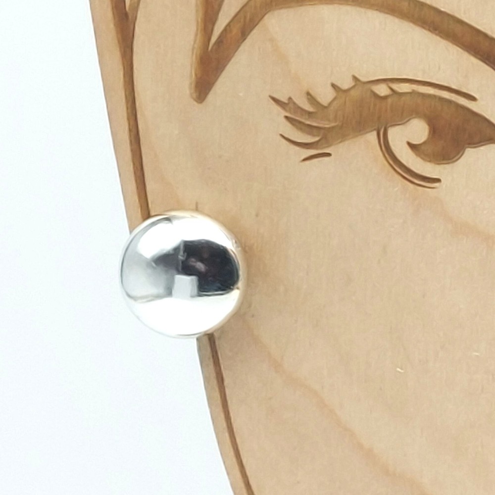 Classic Silver Toned Dome Screw Back Earrings