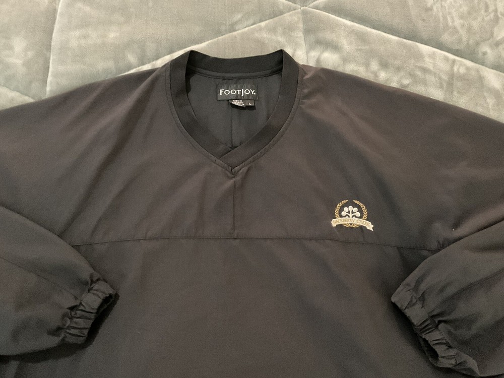 FootJoy Black Pull Over V Neck L/S Pullover Jacket Large Men's Hackberry Creek