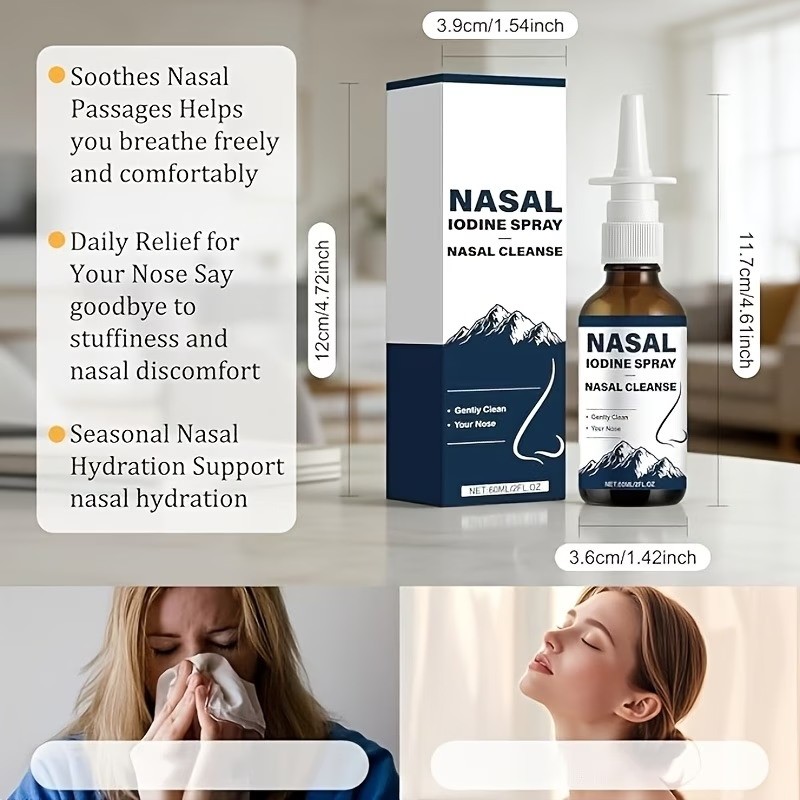 2X Iodine Nasal Spray,Nasal Iodine – NasalsCleanse Refreshes Your NasalsPassages