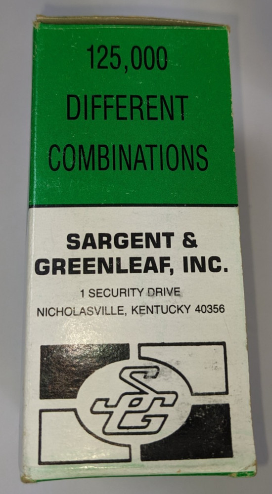 Sargent & Greenleaf Key Changing Combination Padlock 8077AB 1989 High Security