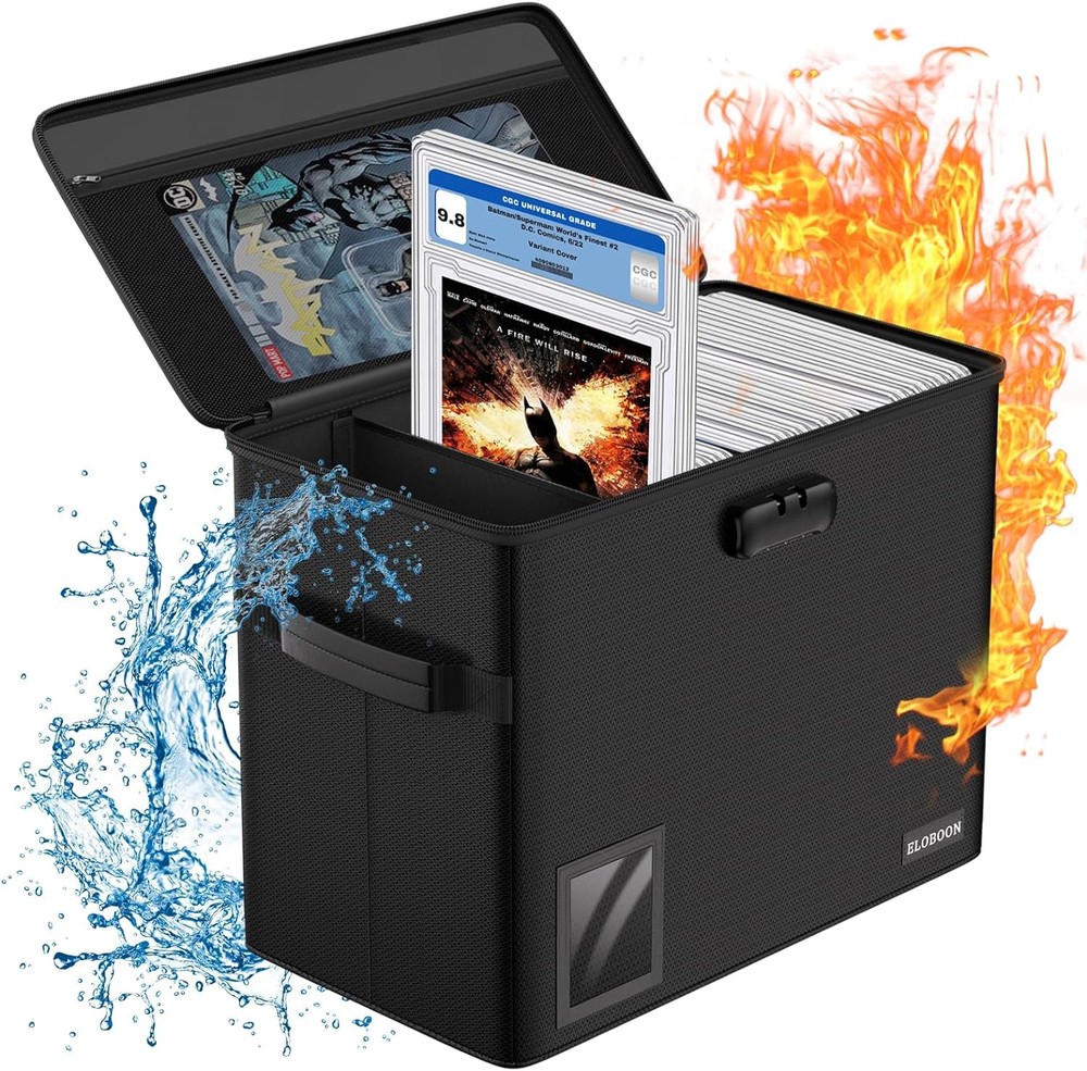 Graded Comic Book Storage for 30 Comics, Fireproof & Water-Resistant