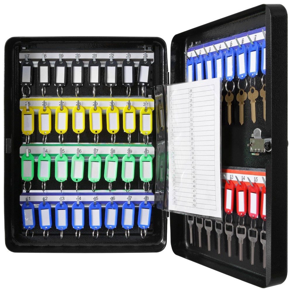 VEVOR 48-Key Cabinet Key Safe with Combination Lock & Keys Adjustable Racks