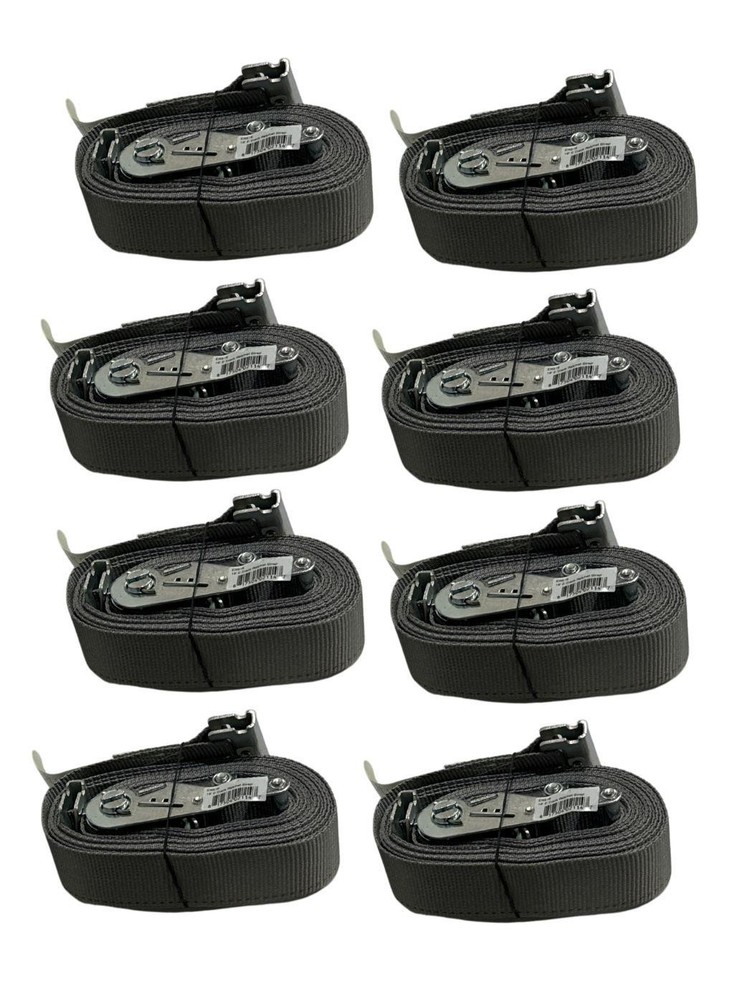 16' Grey E-Track Ratchet Strap 8 Pack