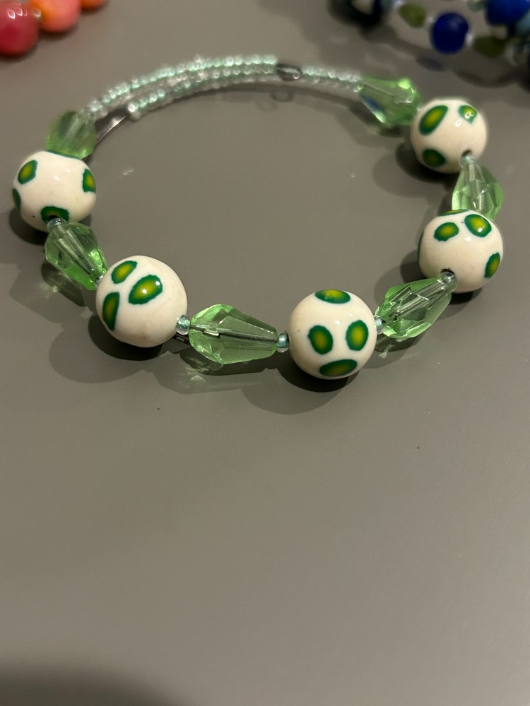 Polymer Clay Bead Wrap Bracelet 23013 - Green