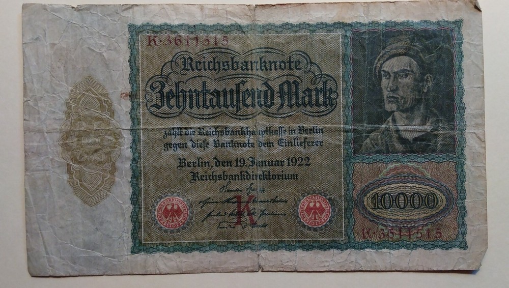 1922 Germany, 10,000 marks, Banknote