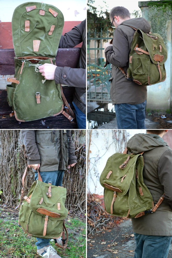 Large Military Backpack, Vintage Army Canvas Backpack