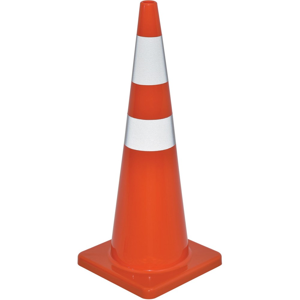 36" Reflective Traffic Cone Solid Orange Base 10 lbs