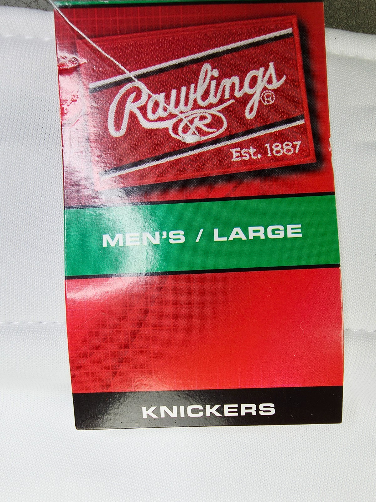 Rawlings Size Large Mens White Baseball Knickers Embroidered Logo Pants NWT