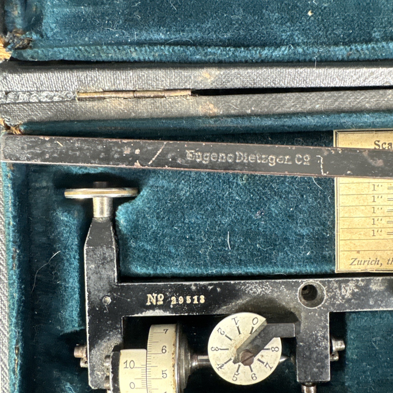 1922 G. Coradi Zurich Switzerland Compensating Polar Planimeter Dietzgen # 29518