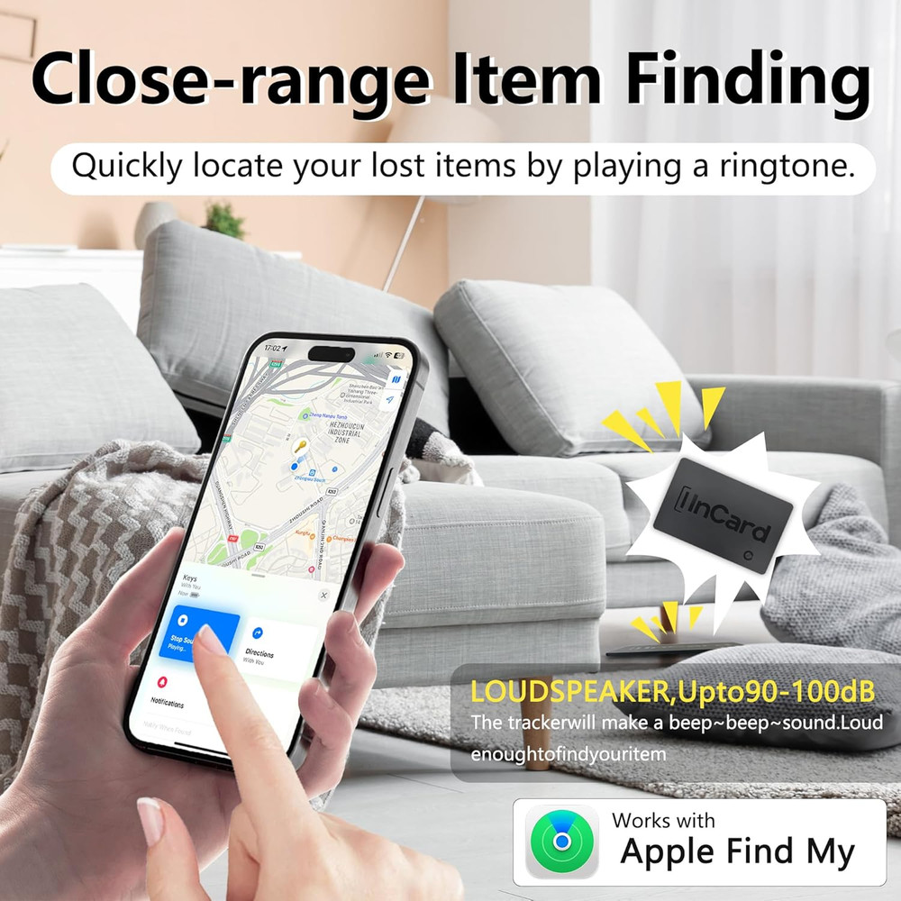 Ultra-Thin Air Tag 0.07In Wallet Tracker (Both Ios and Android) IP68 Bluetooth G