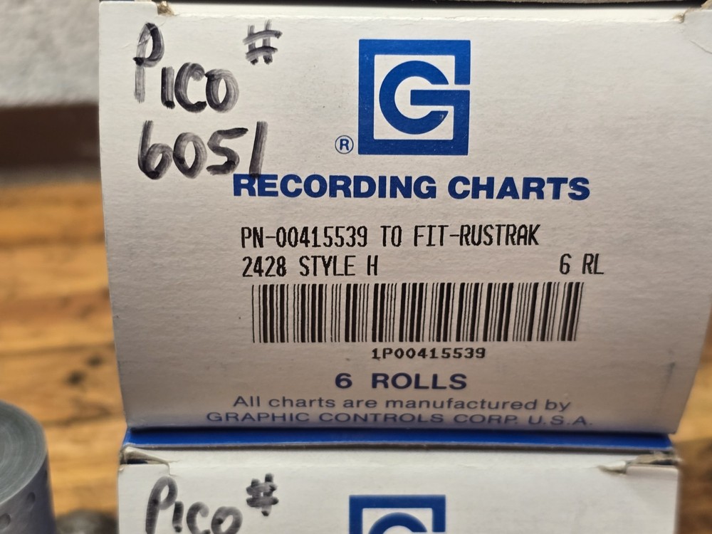 Rustrak Chart Paper 2428 Style H for Data Acquisition Recorders Plotters 12 NOS
