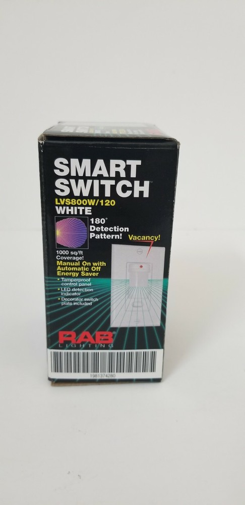 RAB Lighting LVS800W/120 Smart Switch Wall Vacancy! Occupancy Sensor