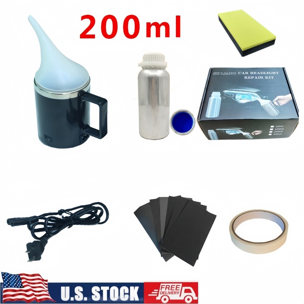Headlight Restoration Repair Liquid Polymer Chemical Polishing Car Set Tool 300g