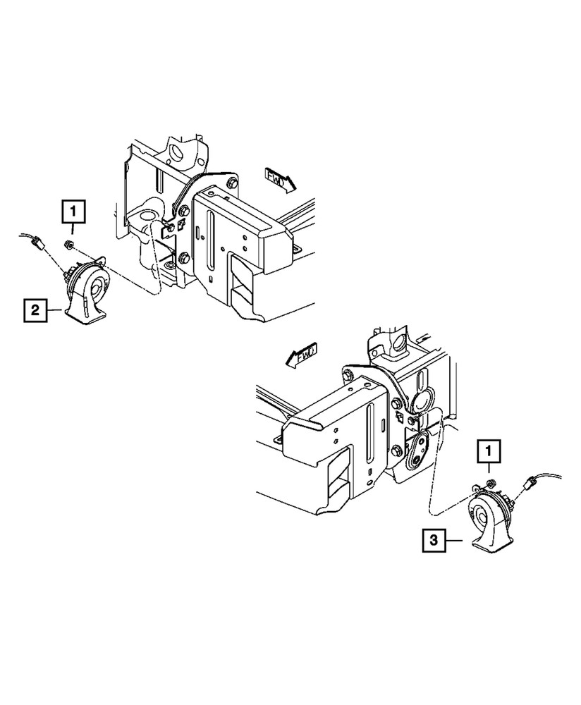 Genuine Mopar Horn And Bracket 5026978AC