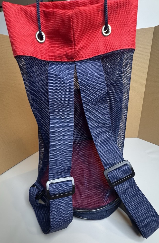 Kloanz Trout Insulated Drawstring Backpack Cooler Red Blue Adjustable Straps