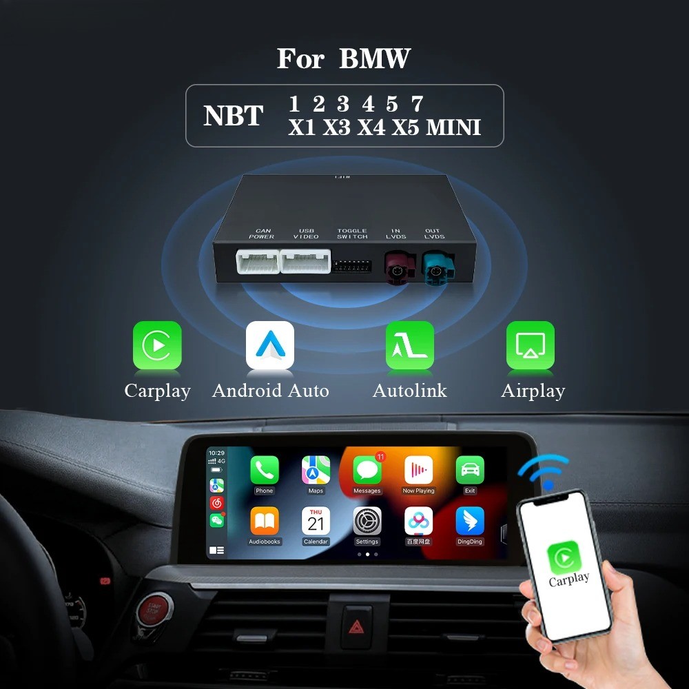 CarPlay Interface Decoder Box for BMW 1-7 Series X1 X3-X6 2012-2016 NBT Android