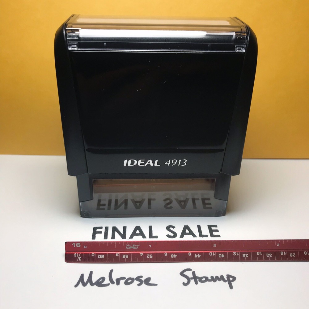 Final Sale Rubber Stamp Black Ink Self Inking Ideal 4913