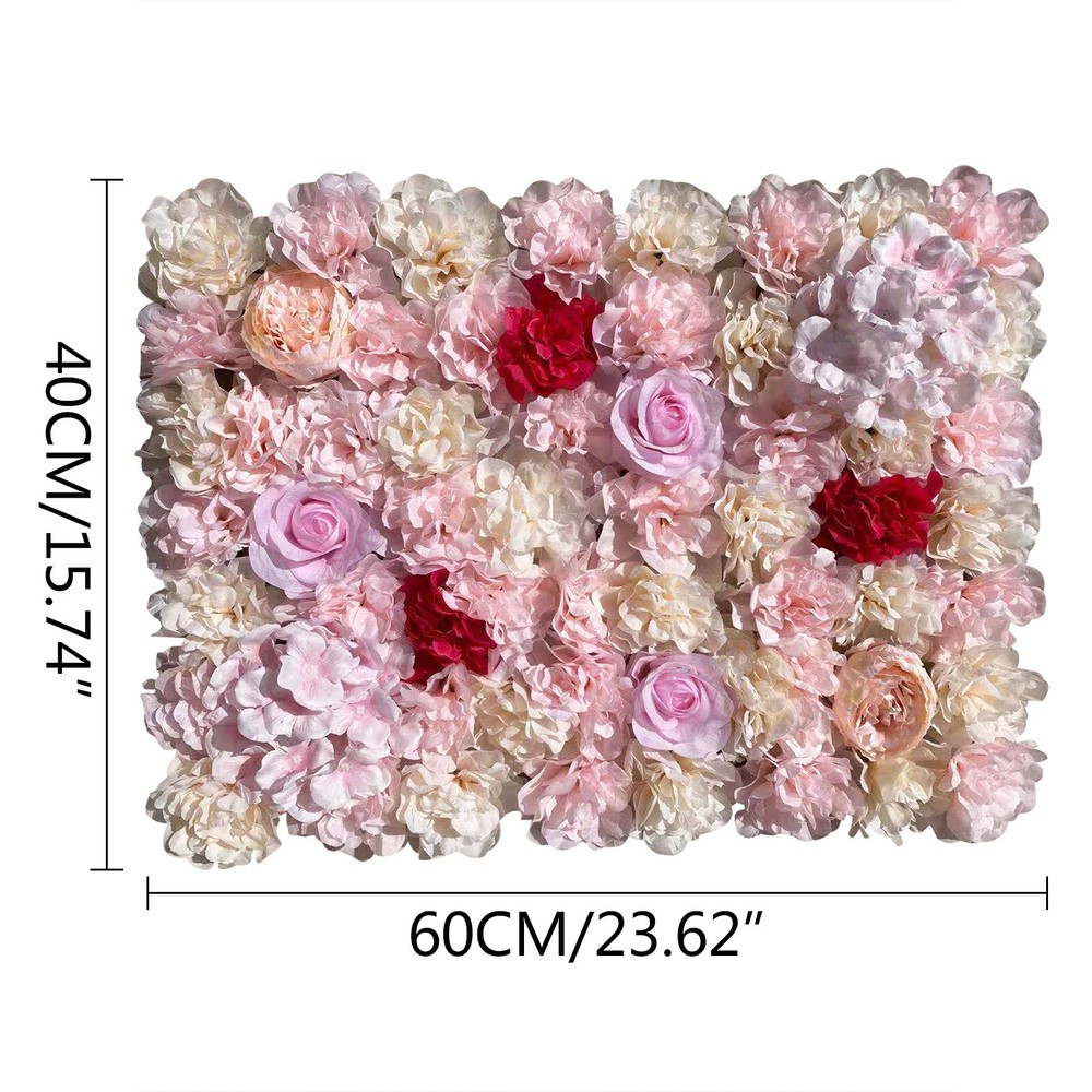Artificial Silk Flower Wall Panel For Filming Wedding Party Backdrop Decor 20PCS