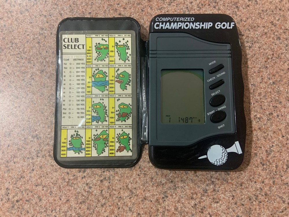 Computerized Championship Golf Electronic Hand Held Game Tested & Working