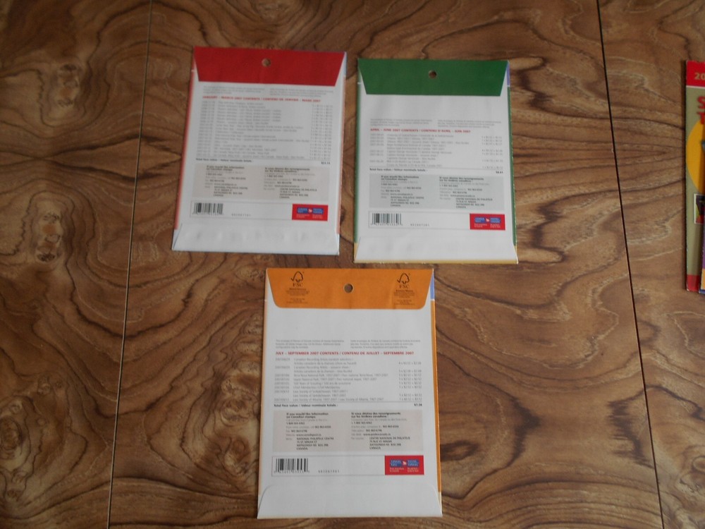 Canada Stamps 2007 01,02, & 03 Quarterly Packets Sealed Never Opened
