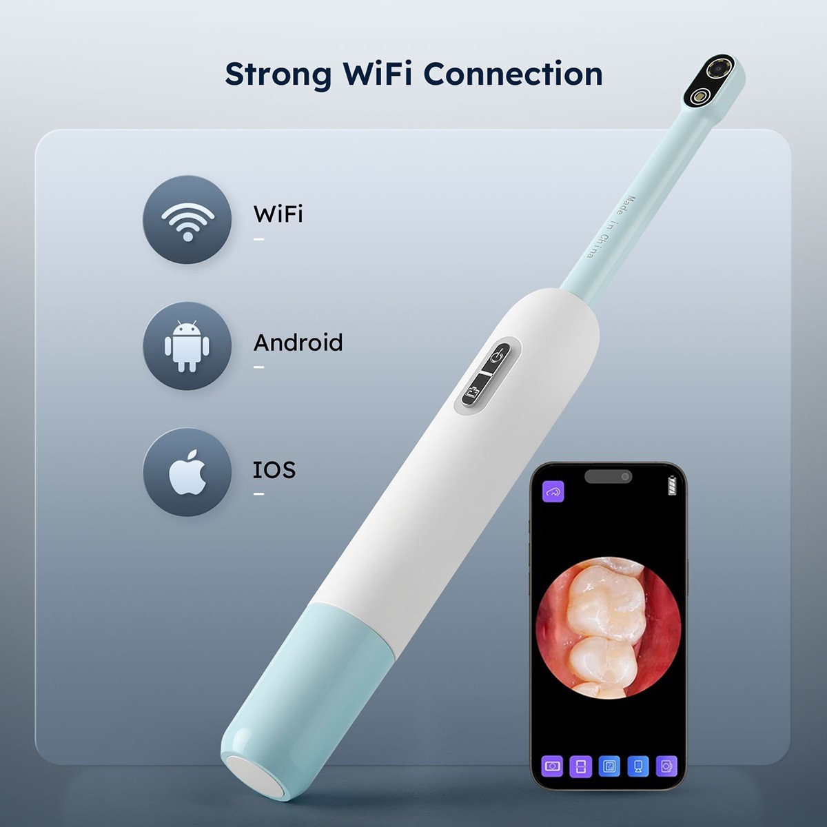 AZDENT Dental Intraoral Camera Digital Imaging WiFi AF 7 Cold LED Light Lamp