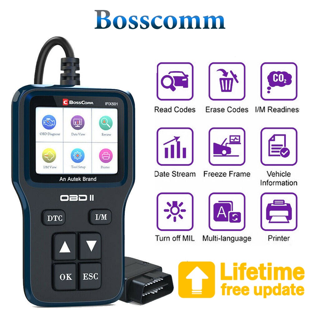 Bosscomm IFIX501 EOBD OBD2 Scanner Code Reader Check Engine Fault Diagnostic