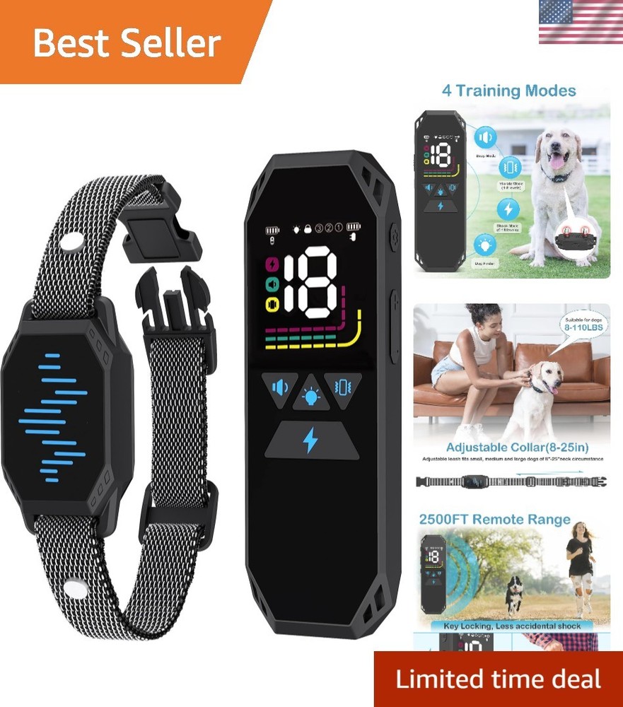 Waterproof Dog Training Collar, Remote Control, 2500FT Range, 4 Modes