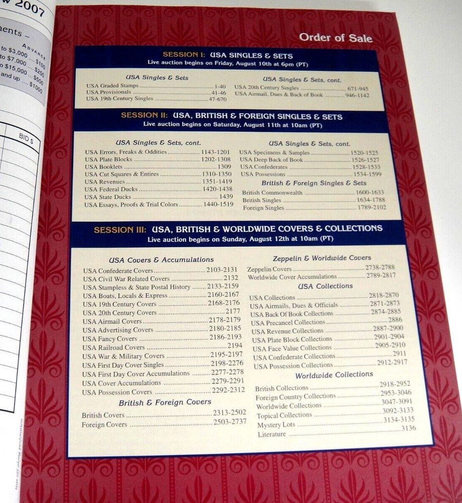 Regency Superior Stamp Auction Catalog 2007 Dorothy Knapp FDCs Proofs Revenues