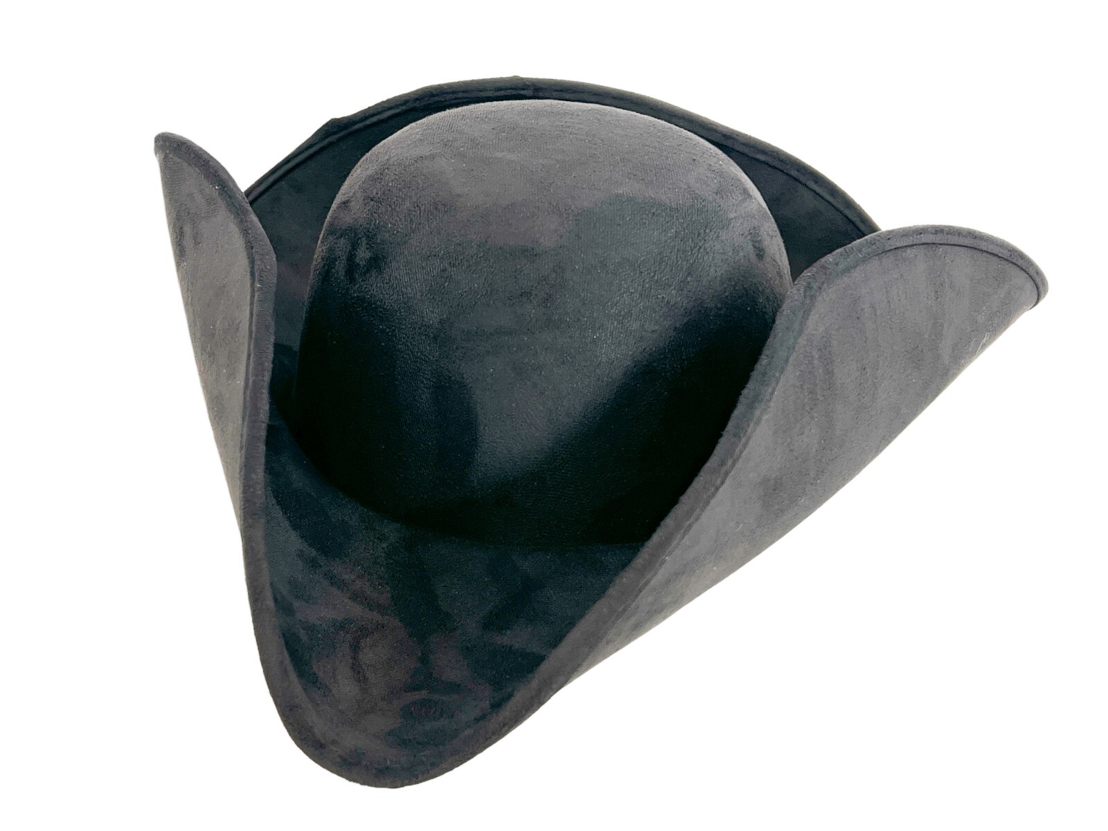 BLACK PREMIUM ADULT BLACK PIRATE TRICORNE TRI-CORNER TRICORN COSTUME HAT