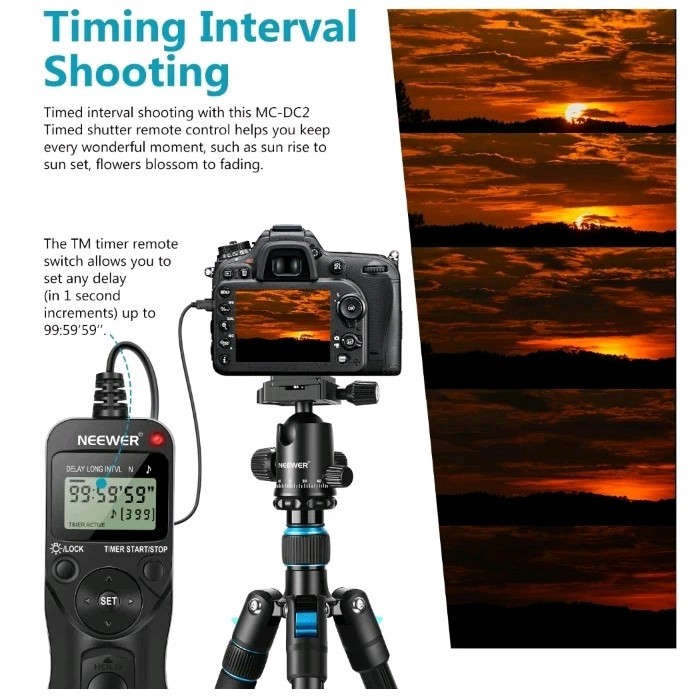 NEEWER EZa-N3 Digital Timer Remote Control for Nikon DSLR Cameras