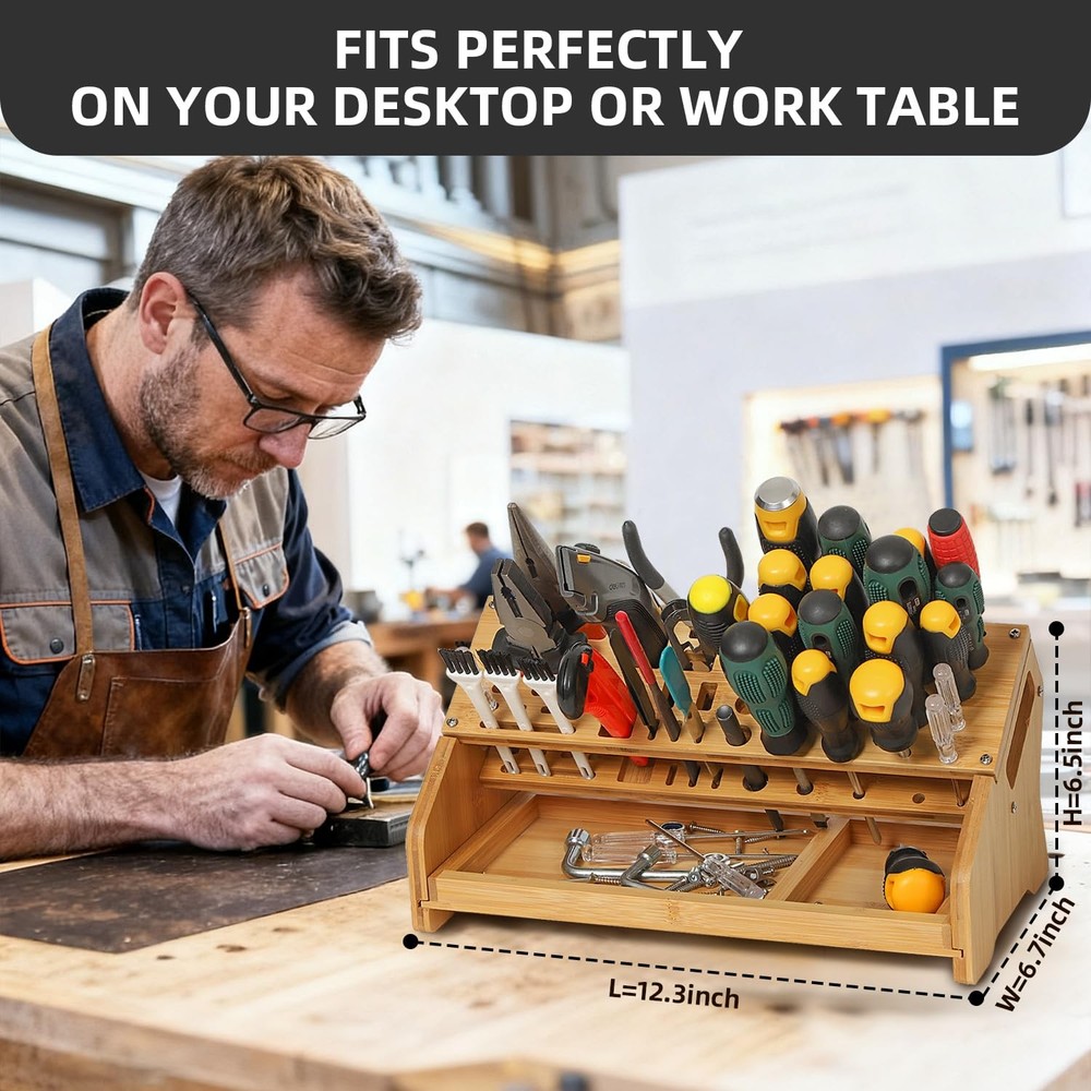 Screwdriver Organizer - Tool Storage Organizer Workbench Desktop Rack - Hand ...