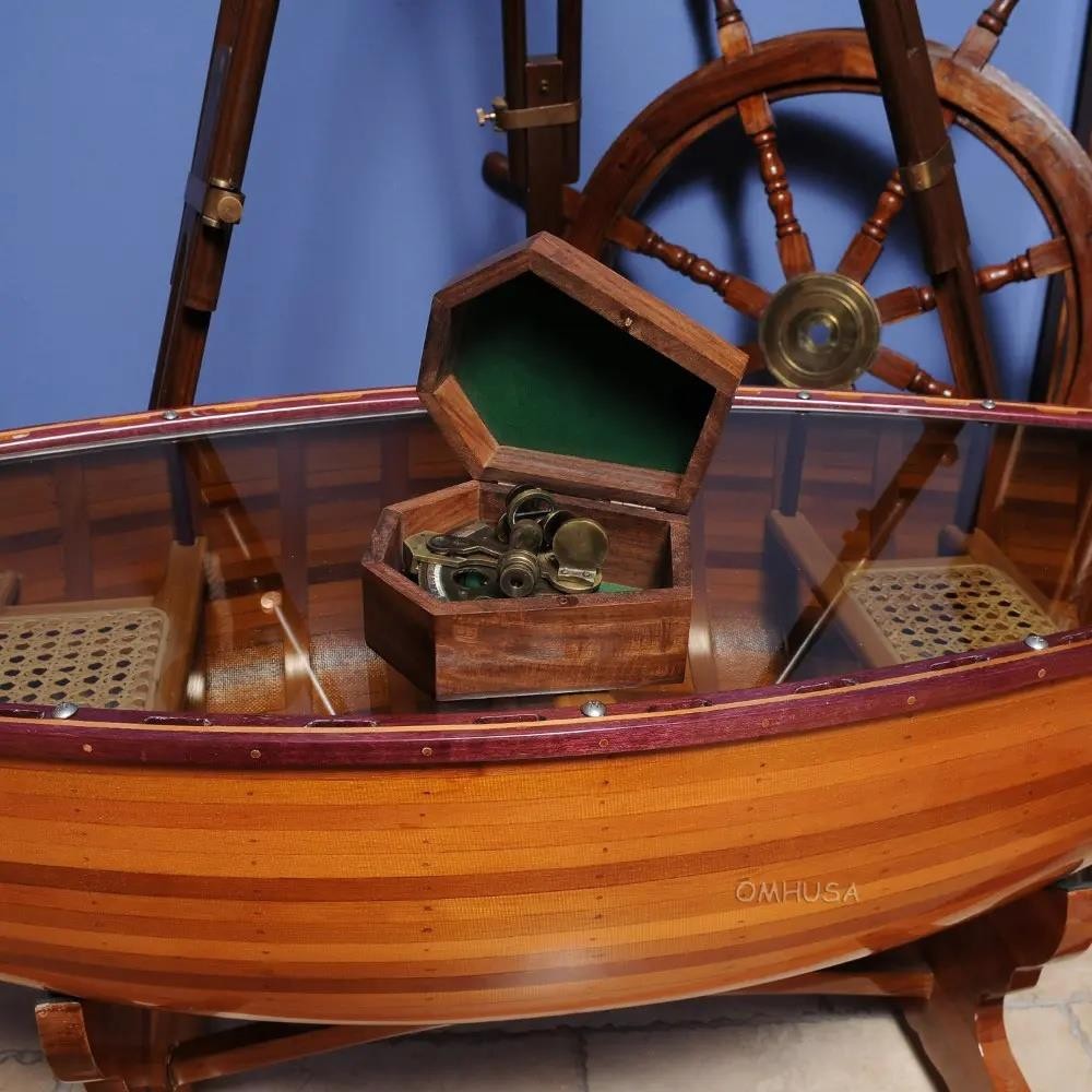 Brass Nautical Sextant with Rosewood Box